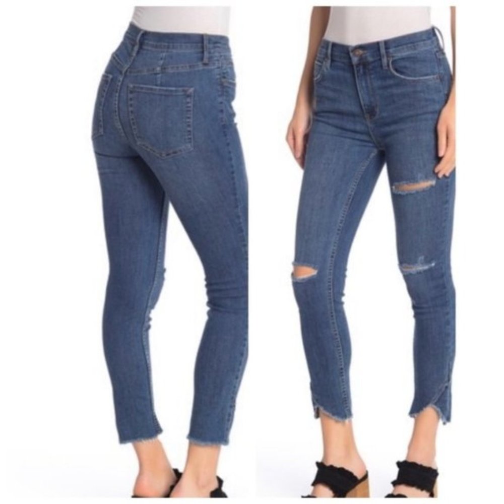 FREE PEOPLE Sunny Ripped Crop Skinny Jeans - Picture 1 of 10